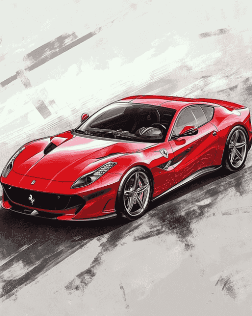 Ferrari F176 Red Sports Car Diamond Painting