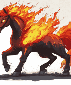 Fire Horse Animation Diamond Painting