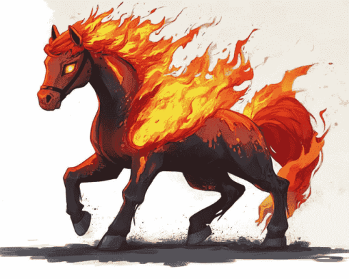 Fire Horse Animation Diamond Painting