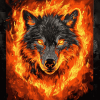 Fire Wolf Diamond Painting