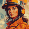 Firefighter Lady Inspired Diamond Painting