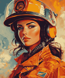 Firefighter Lady Inspired Diamond Painting