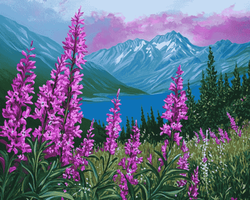 Fireweed Forest Diamond Painting