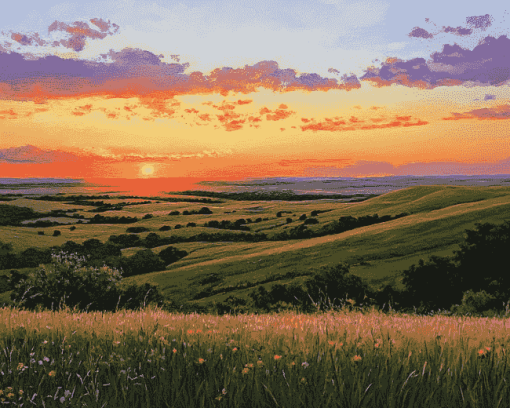 Flint Hills Sunset Diamond Painting