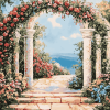 Floral Archway Blossoms Diamond Painting