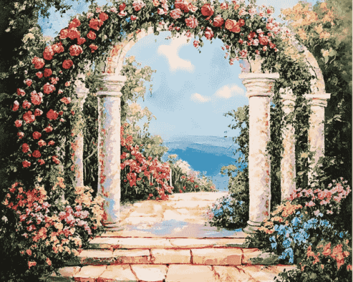 Floral Archway Blossoms Diamond Painting