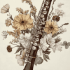 Floral Bassoon Music Diamond Painting