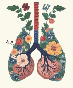 Floral Cartoon Lungs Diamond Painting