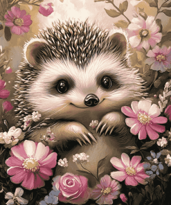 Floral Hedgehog Art Diamond Painting