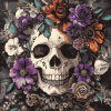 Floral Skull with Roses Diamond Painting