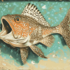 Flounder and Koi Fish Diamond Painting