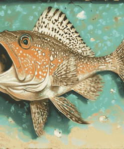 Flounder and Koi Fish Diamond Painting