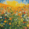 Flower Fields by Klimt Diamond Painting