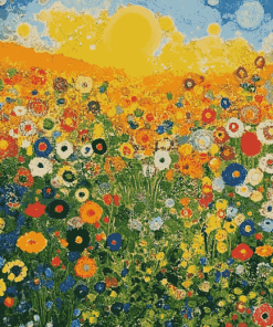 Flower Fields by Klimt Diamond Painting