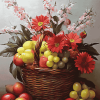 Flowers and Fruits Basket Diamond Painting