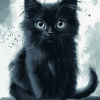 Fluffy Black Kitty Diamond Painting