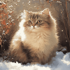 Fluffy Siberian Kitty Diamond Painting