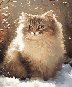 Fluffy Siberian Kitty Diamond Painting