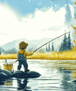 Fly Fishing Cartoons Diamond Painting