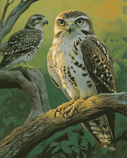 Forest Hawk Birds Diamond Painting