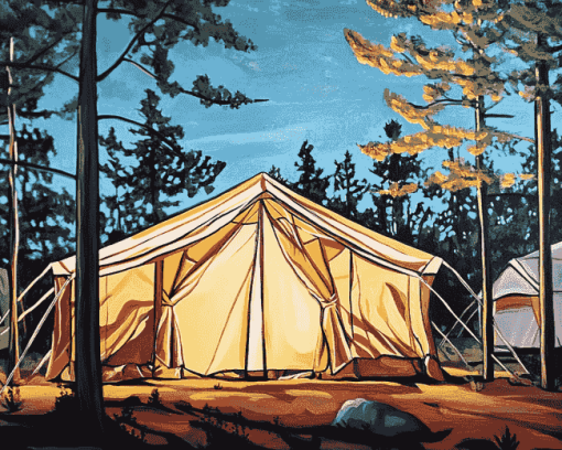 Forest Landscape Camping Diamond Painting