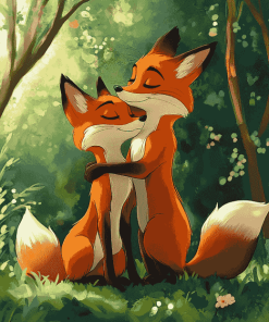 Fox Couple Magic Diamond Painting