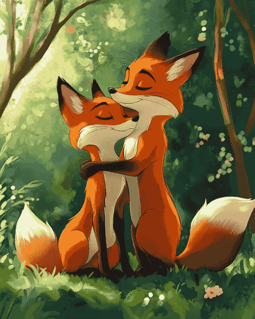 Fox Couple Magic Diamond Painting