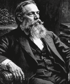 Friedrich Engels Black And White Diamond Painting