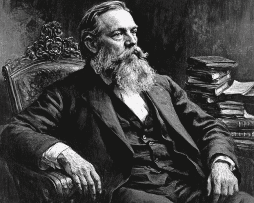 Friedrich Engels Black And White Diamond Painting