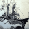 Frigate Warship Voyage Diamond Painting