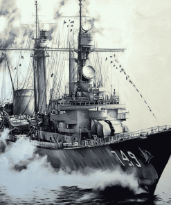 Frigate Warship Voyage Diamond Painting