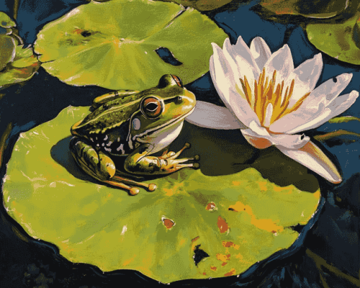 Frog & Lily Pad Scenes Diamond Painting