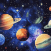 Galaxy Planets Diamond Painting