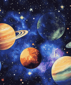 Galaxy Planets Diamond Painting