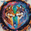 Galaxy Wolf Dream Catcher Diamond Painting