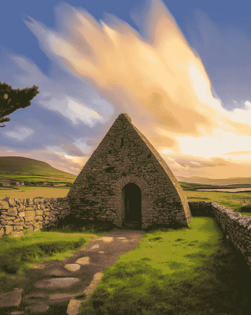 Gallarus Oratory Dingle at Sunset Diamond Painting