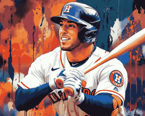 George Springer Baseball Icon Diamond Painting