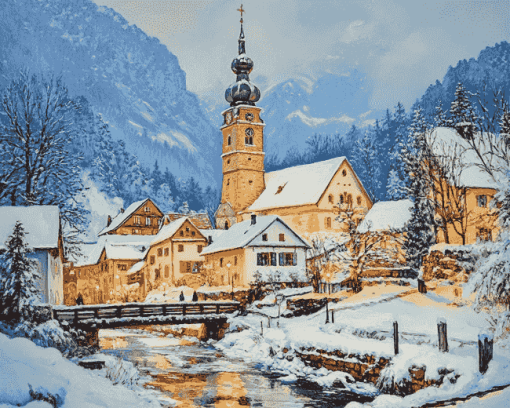 German Bavaria Winter Scenes Diamond Painting