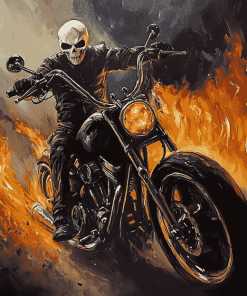 Ghost Rider Motorcycle Movies Diamond Painting