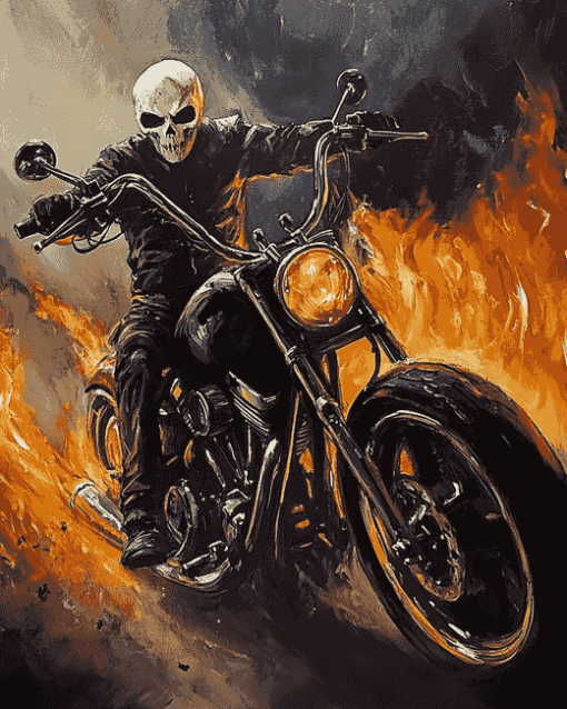 Ghost Rider Motorcycle Movies Diamond Painting