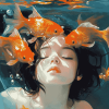 Girl and Goldfish Animation Diamond Painting