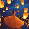 Girl and Lanterns Diamond Painting