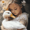 Girl with Duck Diamond Painting