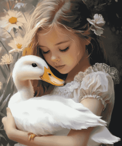 Girl with Duck Diamond Painting