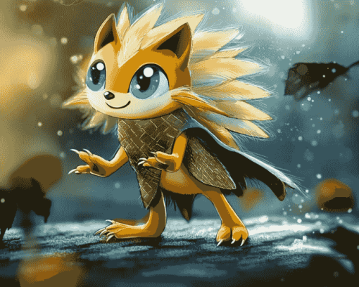 Gold Tenrec Sonic Diamond Painting