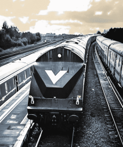 Golden Arrow Monochrome Train Diamond Painting