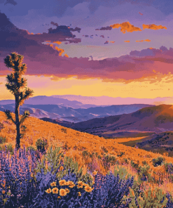 Golden California Desert Diamond Painting