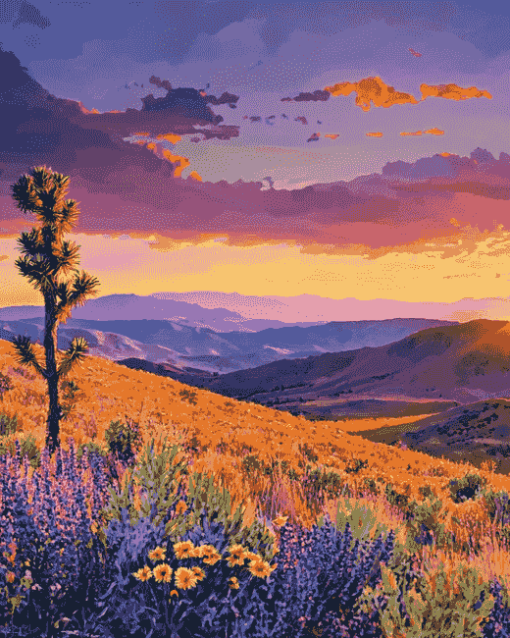 Golden California Desert Diamond Painting