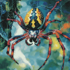 Golden Garden Spider Insects Diamond Painting