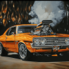 Golden Holden Monaro Engines Diamond Painting